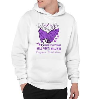 Lupus Awareness Warrior Purple Ribbon Butterfly Wolf Womens Hoodie - Seseable
