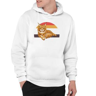Maine Coon Cute Cat Vintage Retro Hoodie | Mazezy