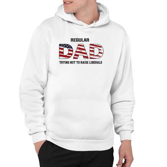 Mens Regular Dad Not Trying To Raise Liberals Funny Fathers Day Hoodie - Seseable