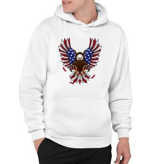 Patriotic July 4Th Usa Eagle Lovers American Flag Eagle Hoodie - Seseable