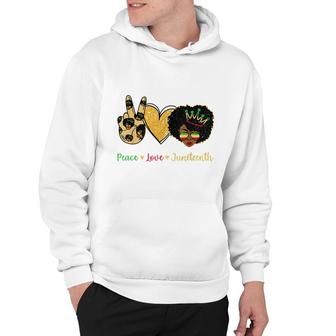 Peace Love Juneteenth Black Pride Black History Month Hoodie - Thegiftio UK