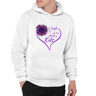Purple Up Military Child Heart Leopard Sunflower Hoodie - Seseable