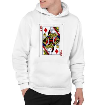 Queen Of Diamonds Playing Cards Hoodie | Mazezy
