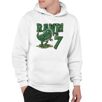 Rawr Im 7 Dinosaur Rex 7Th Birthday S For Boys Hoodie - Seseable