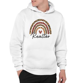 Realtor Leopard Rainbow Real Estate Agent Real Estate Life Hoodie | Mazezy