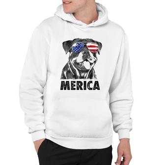 Rottweiler 4Th Of July Merica Men American Flag Sunglasses Hoodie - Seseable