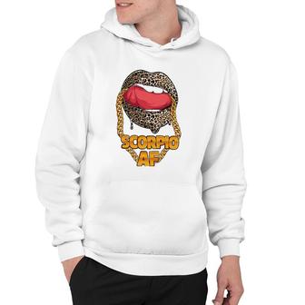 Scorpio Af Girl Juicy Lips Leopard Astrology Zodiac Sign Hoodie - Seseable