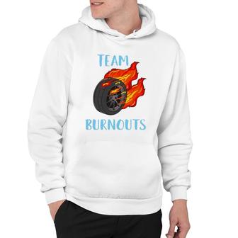 Team Burnouts Gender Reveal Party Idea For Baby Boy Reveal Hoodie | Mazezy