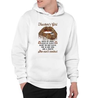 Truckers Girl Hated By Many Loved By Plenty Leopard Lips Hoodie - Seseable