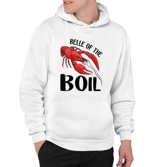 Womens Belle Of The Boil Funny Crawfish Crayfish Eating Cajun V-Neck Hoodie | Mazezy