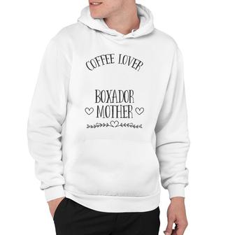Womens Boxador Mom Dog & Coffee Lover Gift Funny Slogan Pun Gift V-Neck Hoodie | Mazezy