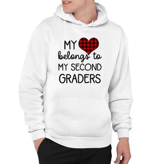 Womens Cute Sweet Valentines Day Gift Idea For 2Nd Grade Teacher Hoodie - Seseable