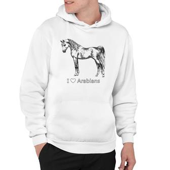 Womens I Heart Love Dapple Gray Arabians Horse Lover Gift Hoodie | Mazezy