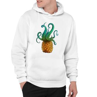Womens Pineapple Octopus Funny Summer Tee V-Neck Hoodie - Thegiftio UK