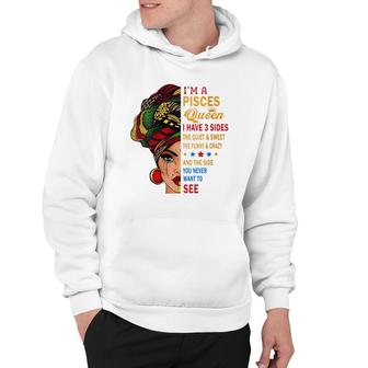 Womens Pisces Queens Are Born In February 19- March 20 V-Neck Hoodie - Seseable