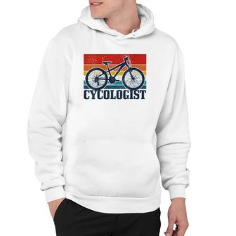Womens Vintage Cycologist Mountain Bike Mtb Cycling Funny Gift V-Neck Hoodie | Mazezy