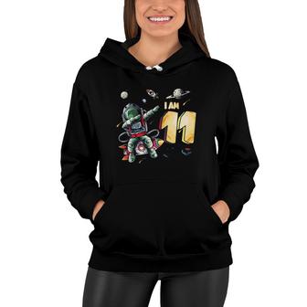 11 Years Old Birthday Boy Astronaut Space 11Th Birthday Women Hoodie - Seseable