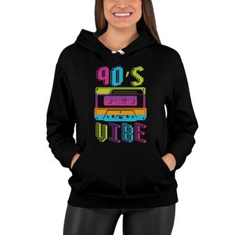 90S Vibe Colorful Mixtape For 80S 90S Music Retro Women Hoodie - Seseable