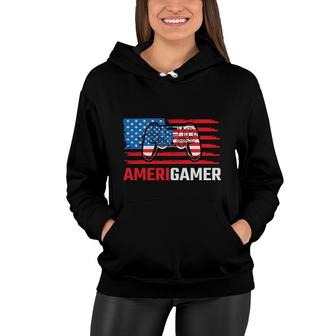 Amerigamer July Independence Day Usa Flag 2022 Women Hoodie - Seseable