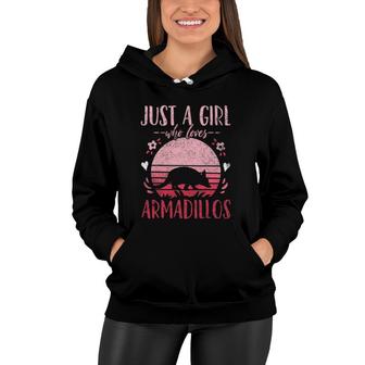 Armadillo Just A Girl Who Loves Armadillos Vintage Women Hoodie | Mazezy