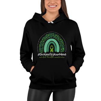 Be Kind To Your Mind Mental Health Awareness Rainbow Leopard Women Hoodie - Seseable