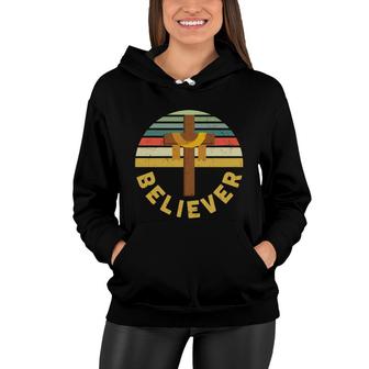 Believer Bible Verse Yellow Graphic Great Christian Women Hoodie - Seseable