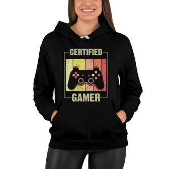 Certified Gamer Retro Funny Video Games Gaming Boys Girls Women Hoodie - Seseable