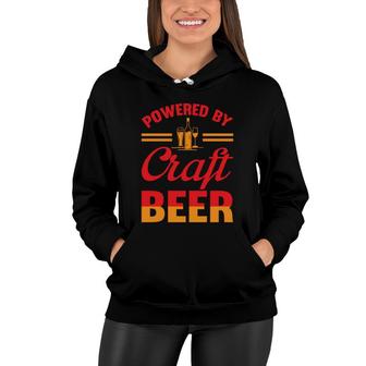 Cool Color Red Yellow Powered By Craft Beer Lover Women Hoodie - Seseable