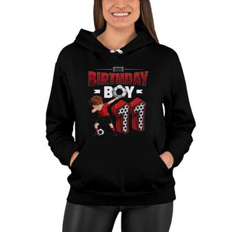 Dabbing Boy 11 Years Old Soccer Player 11Th Birthday Party Women Hoodie - Seseable