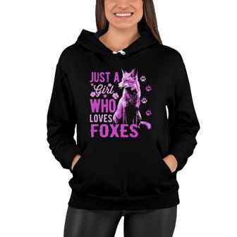 Fox - Just A Girl Who Loves Foxes - Red Fox Wildlife Women Hoodie | Mazezy