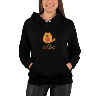Funny Avocado Cute Cat Animal Gift For Animal Lover Women Hoodie - Seseable