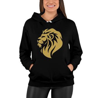 Gold Wilderness Lion Art For Men Women Kids Women Hoodie | Mazezy