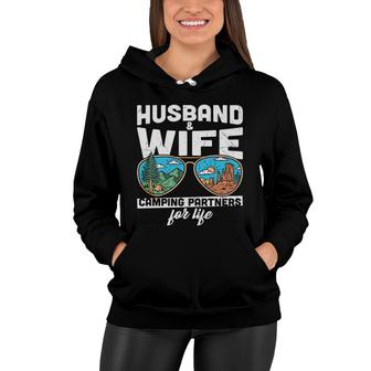 Husband Wife Camping Partners For Life Design New Women Hoodie - Seseable