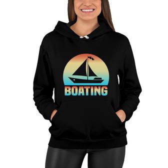 I Love Motor Boating Vintage Retro 70S Style Hobby Women Hoodie - Seseable