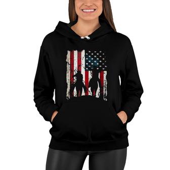 Independence Day Team Roping Cowboys July Of 4Th Us Flag Women Hoodie - Seseable