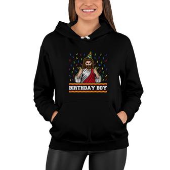 Jesus Birthday Boy Funny Christmas Gift Cute Graphic Women Hoodie - Monsterry