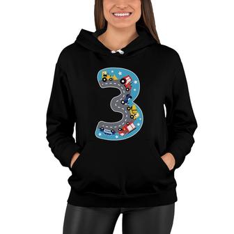 Kids 3Rd Birthday 3 Years Boy Digger Construction Site Women Hoodie - Seseable