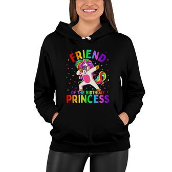 Kids Friend Of The Birthday Princess Girl Dabbing Unicorn Women Hoodie | Mazezy