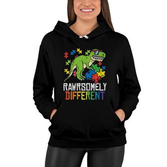 Kids Rawrsomely Different Trex Puzzle Boys Autism Awareness Boys Women Hoodie - Seseable