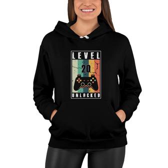 Level 20 Unlocked Quickly Awesome Since 2002 So Cheers To 20Th Birthday Women Hoodie - Seseable