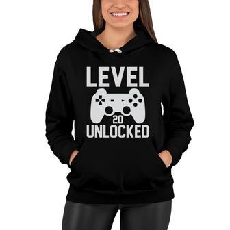 Level 20 Unlocked Video Games Is My 20Th Birthday Since 2002 Women Hoodie - Seseable