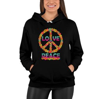 Love Peace Sign Freedom 60S 70S Tie Dye Hippie Vibes Costume Women Hoodie - Thegiftio UK
