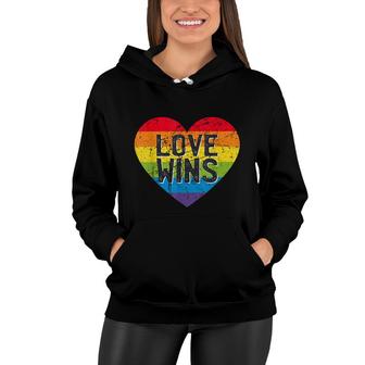 Love Wins Rainbow Lesbian Gay Pride Rainbow Lgbt Women Hoodie - Thegiftio UK