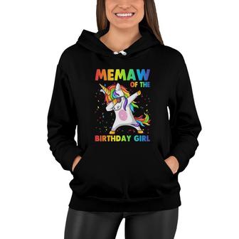 Memaw Of The Birthday Girl Unicorn Girls Family Matching Women Hoodie - Seseable