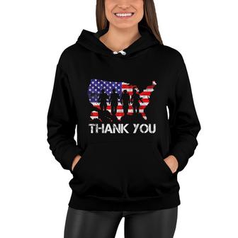 Memorial Day 4Th Of July Thank You Soldiers Retro Vintage Women Hoodie - Seseable