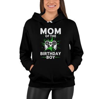 Mom Of Birthday Boy White Boy Matching Video Gamer Women Hoodie - Seseable
