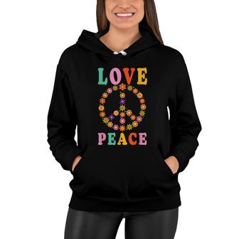 Peace Sign Love Flower Hippie Costume 60S 70S Women Hoodie - Thegiftio UK