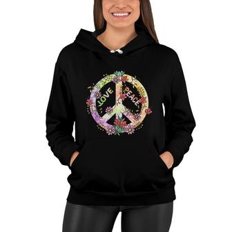 Peace Sign Love Flowers 60S 70S Tie Dye Hippie Costume V2 Women Hoodie - Thegiftio UK
