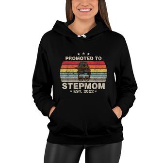 Promoted To Stepmom Est 2022 Women Retro First Time Step Mom Women Hoodie - Seseable