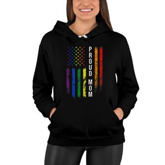 Proud Mom Lgbt Mom Rainbow Lgbtq Flag Lgbt Gay Pride Month Women Hoodie - Thegiftio UK